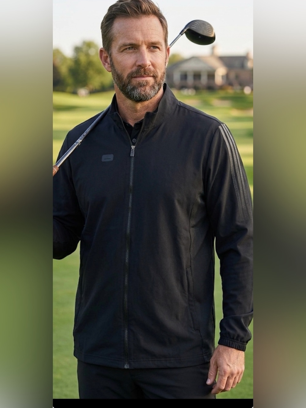 adidas Black Lightweight Zip-Front Shirt Jacket